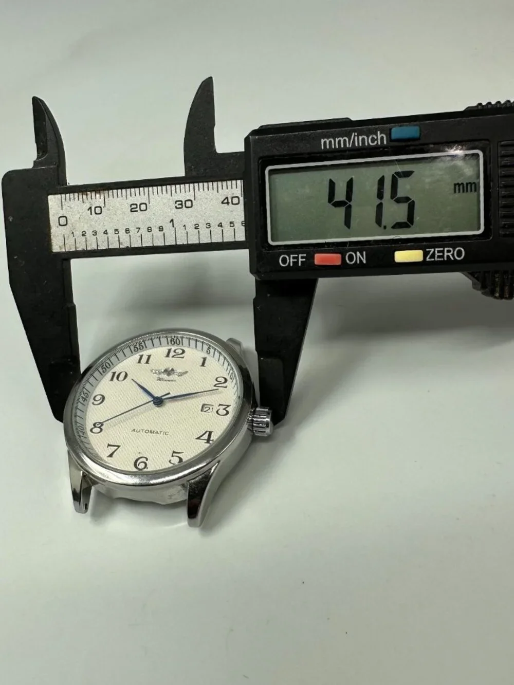 Winner Automatic Watch Silver Tone Mens 41mm Case No Band